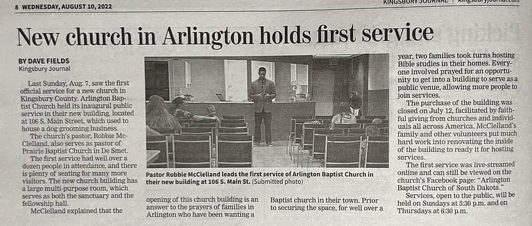 ABC held it's first service in it's first building on August 7, 2022