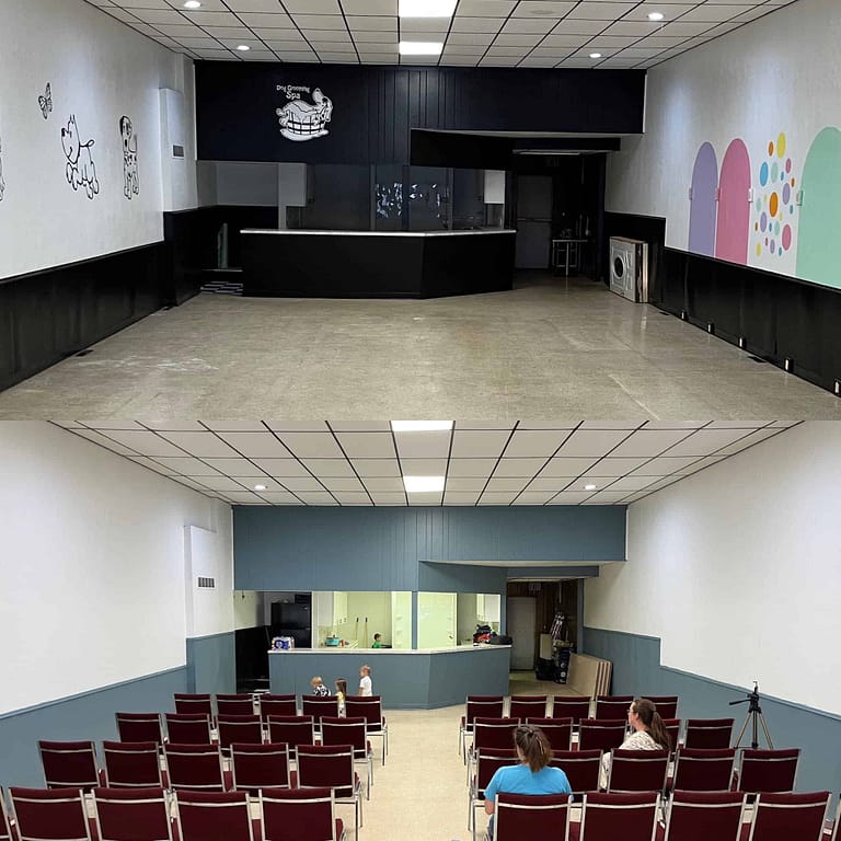 ABC converted the old American Legion building which at the time a dog grooming business